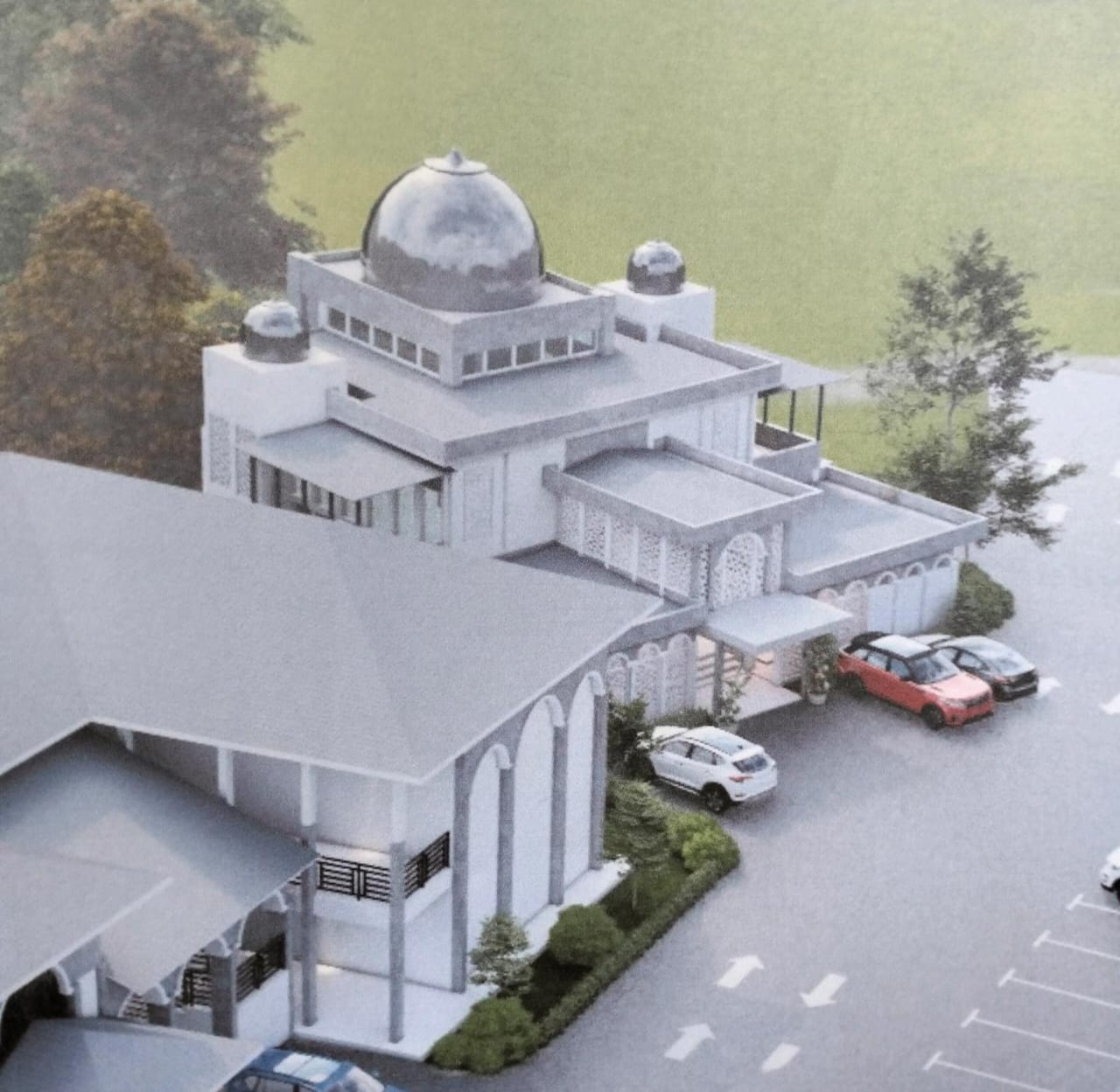 Pelan 3D Pembangunan Maahad Tahfiz - Pandangan Sisi